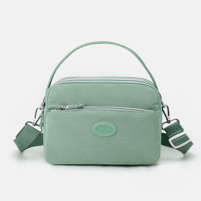Crossbody Bag for Women Triple Zip Shoulder Bag Casual Nylon Purse