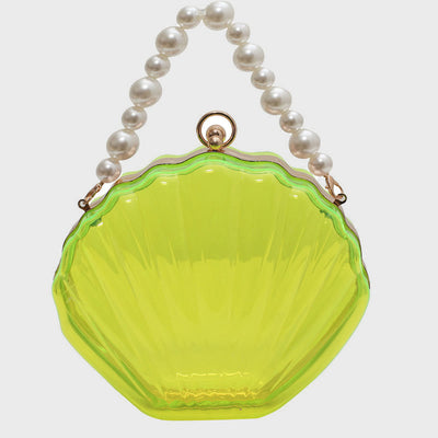 Crossbody Bag For Women Clip Pearl Chain Transparent Bag