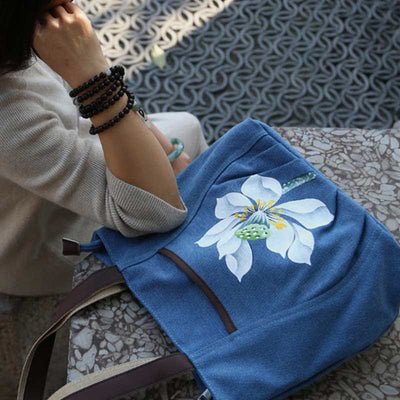 Multi-Pocket Casual Canvas Tote Handbags for Women Shoulder Bag Top-Handle Satchel