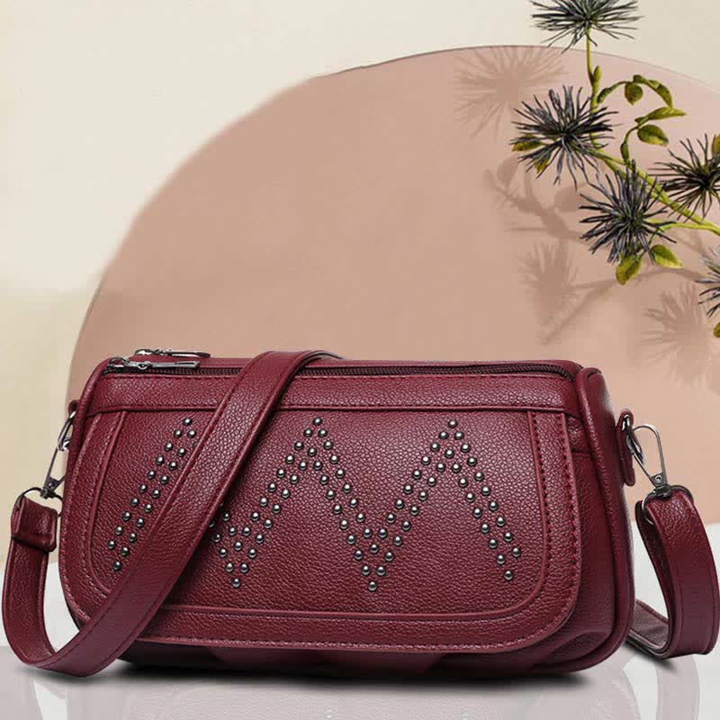 Fashion Rehinestone Shoulder Bag for Women Leather Satchel Crossbody Bag