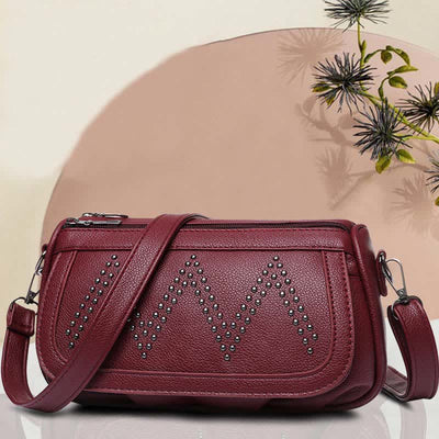 Fashion Rehinestone Shoulder Bag for Women Leather Satchel Crossbody Bag