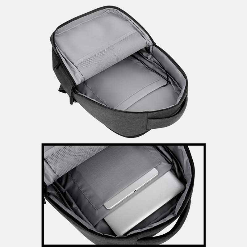 Large Capacity Lightweight Waterproof Expandable Business Backpack With USB Charging Port