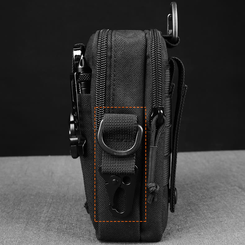 Tactical Waist Bag Belt Loop Phone Bag Pouch Fit 7.5" Cellphone with Crossbody Strap
