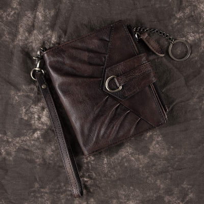 Retro Clutch Wallet for Women Genuine Leather Wristlet Credit Card Holder