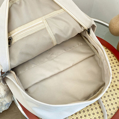 Backpack for Women Minimalist Plain Color Nylon Outdoor School Daypack