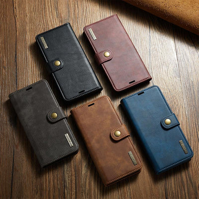 Magnetic Wallet Case for iPhone 13 Pro Max Multi Model Handmade PU Leather