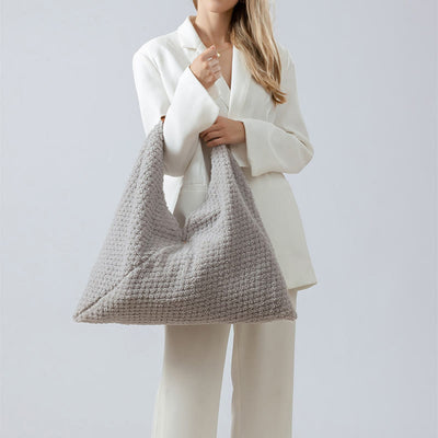 Plush Triangle Underarm Bag Women Commuter Buckle Shoulder Bag