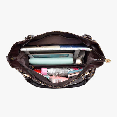 Leather Hobo Bag Large Capacity Tote Handbag Multifuntion Shoulder Purses