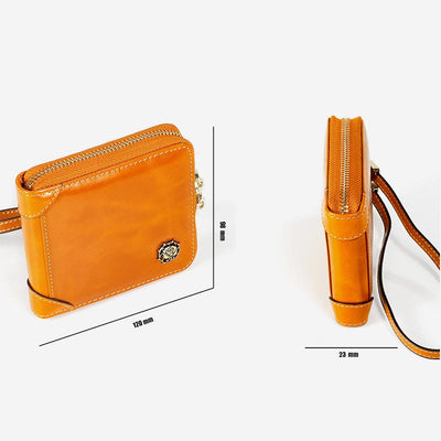 Small Bifold Zip Around Wallet RFID Blocking with Card Holder Coin Purse
