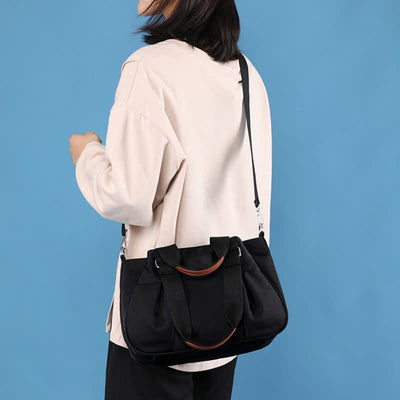 Triple Layer Nylon Purses for Women Top Handle Satchel Crossbody Bag