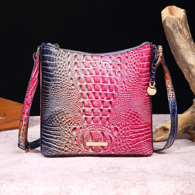 Crossbody Bag For Women Retro Crocodile Pattern Leather Dating Bag