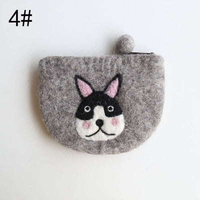 Wool Felt Wallet For Women Kids Cute Animal Coin Purse