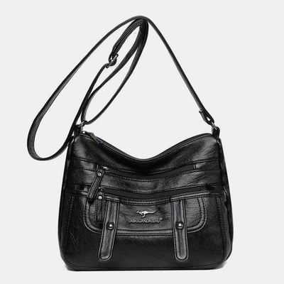 Crossbody Bag for Women Multi-Pocket Soft Leather Zipper Pocket Shoulder Purse