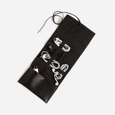 Storage Bag For Women Multi-Functional Headphone Data Cable Travel Cord Roll