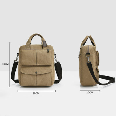 Multi-Carry Large Capacity Canvas Messenger Bag Handbag
