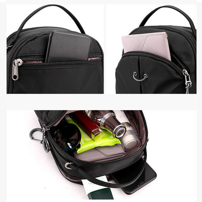 Double Layer Nylon Small Womens Mens Crossbody Bag Waterproof Lightweight Purse