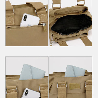 Triple Layer Nylon Purses for Women Top Handle Satchel Crossbody Bag
