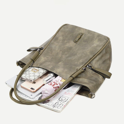 Tote Bag for Women Vintage Large Capacity PU Leather Handbag