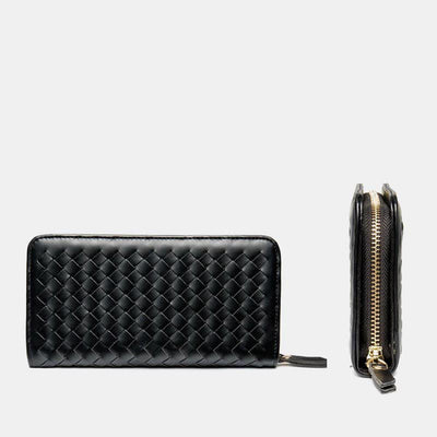 Leather Wallet for Men Zip Around Pattern Print Luxury Wallet Clutch