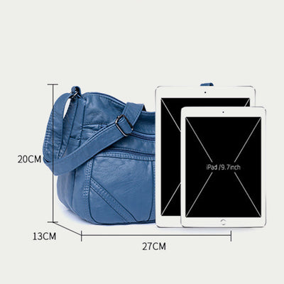 Vintage Large Capacity Shoulder Bag For Women Soft Leather Purse