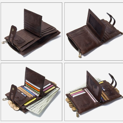 Multifunctional Real Leather Vintage Purse