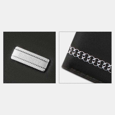 Men's Trifold Embroidery PU Leather Wallet RFID Blocking Card Holder