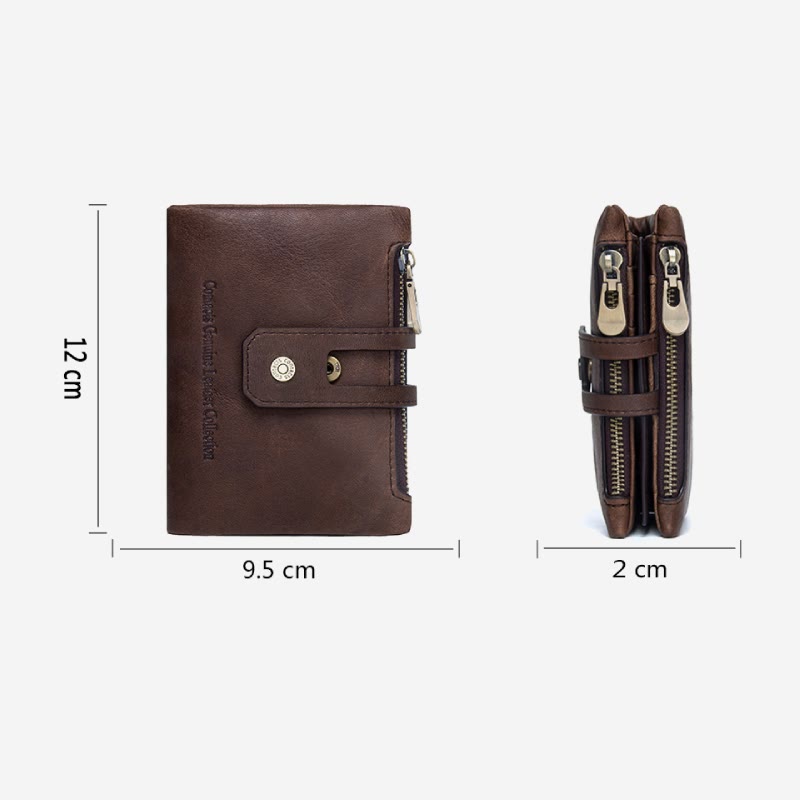 Multifunctional Real Leather Vintage Purse