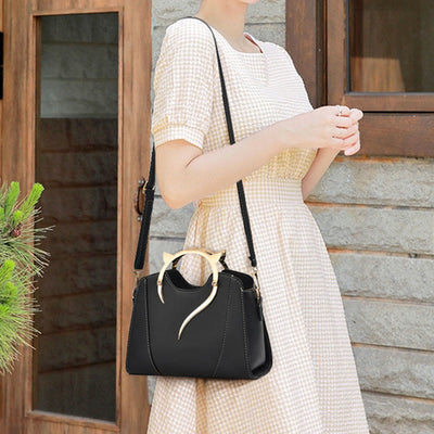 Cute Cat Shape Handle Bag Women Adjustable Strap Crossbody Purse
