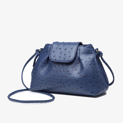 Ostrich Print Crossbody Bag Women Plain Color Cloud Bag