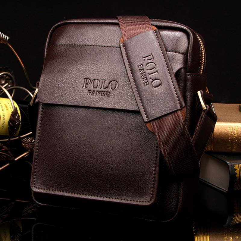 Men's Leather Shoulder Bag Crossbody Bag Small Messenger Bag for Work Business