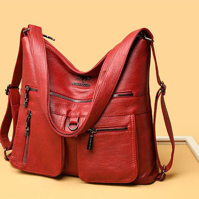 Solid Color Tote Convertible Backpack Shoulder Bag For Commuter