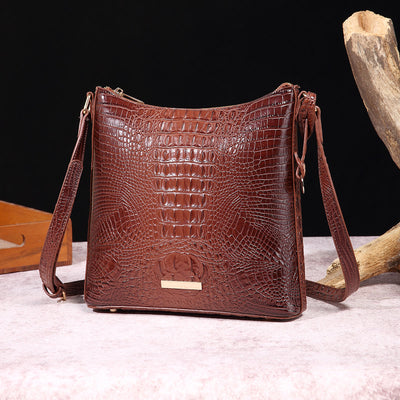 Crossbody Bag For Women Retro Crocodile Pattern Leather Dating Bag