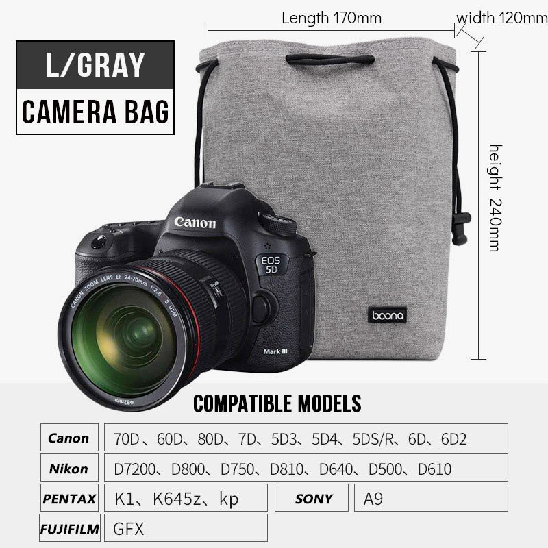 SLR Camera Bag For Travel Waterproof Portable Lens Protective Bag