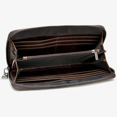Mens Crocodile Print Wallet Business Genuine Leather Long Purse
