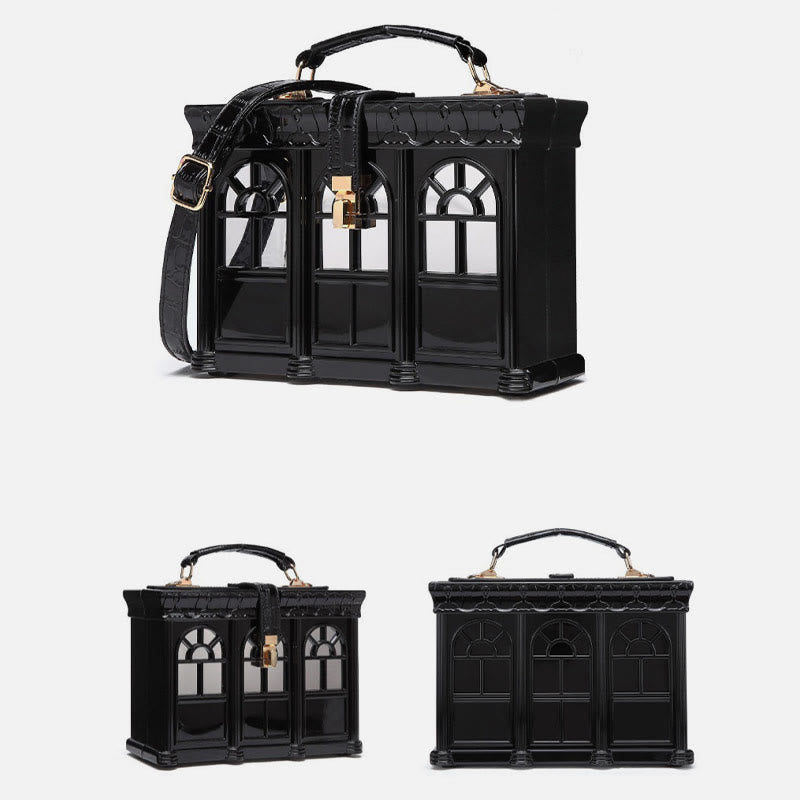 Creative Simulated House Handbag Women Buckle Closure Acrylic Crossbody Bag