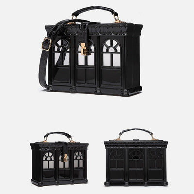Creative Simulated House Handbag Women Buckle Closure Acrylic Crossbody Bag