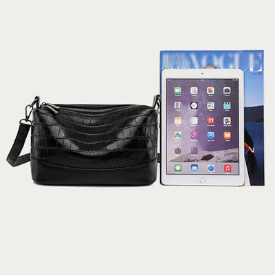 Simple Crossbody Bag For Women Crocodile Print Retro Daily Bag