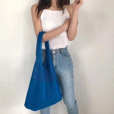 Tote Bag For Women Ethnic Style Wool Knitted Shoulder Bag