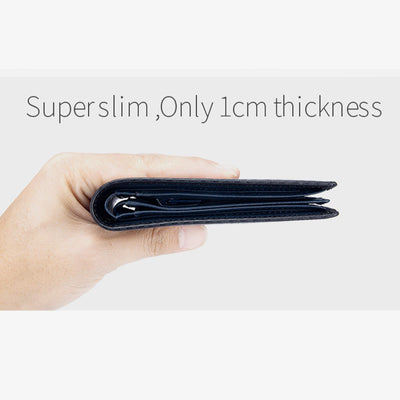 Mens RFID Leather Wallet Multiple Card Slots Short Money Clip