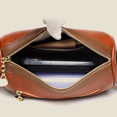 Crossbody Bag For Women Soft Wax Leather Vintage Casual Shoulder Bag