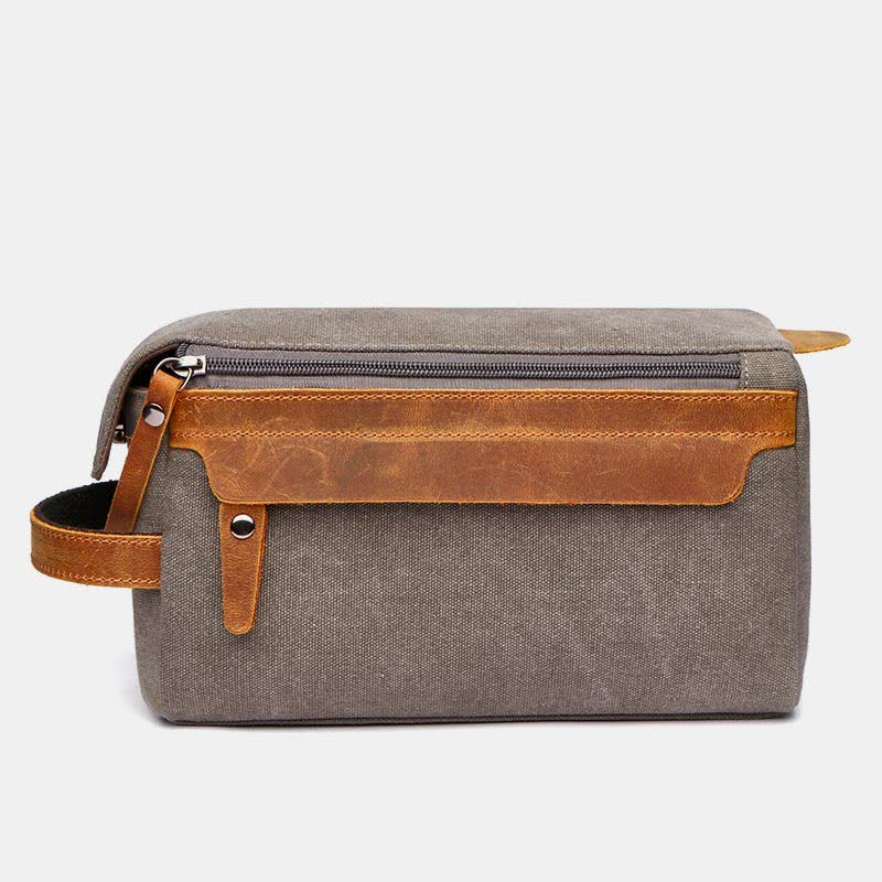 Retro Canvas Storage Makeup Pouch Travel Toiletry Bag for Women Men