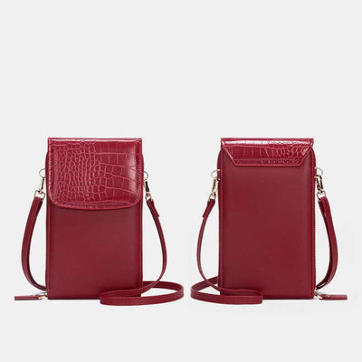 Womens Slim Lightweight Leather Crossbody Phone Bag Credit Card Holder