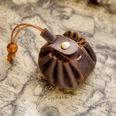 Wallet For Women Handmade Drawstring Mini Leather Students Coin Purse
