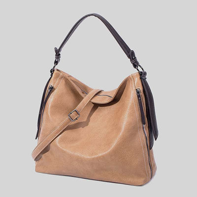 Retro Handbag for Women Large Designer Ladies Hobo Bag Leather Bucket Purse