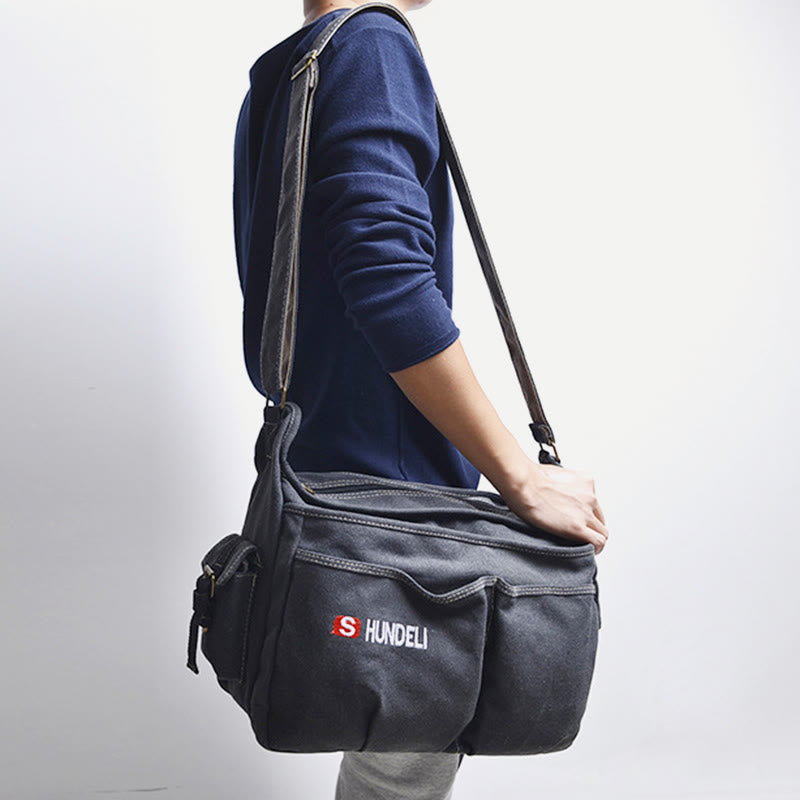 Messenger Bag For Men Vintage Canvas Large Crossbody Kit