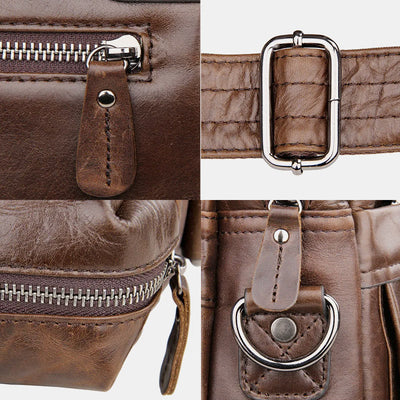 Business Briefcase Messenger Bag For Men Genuine Leather Laptop Bag