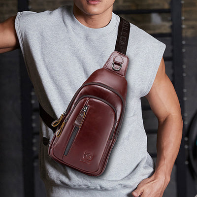 Genuine Leather Large Capacity Anti-theft Sling Bag