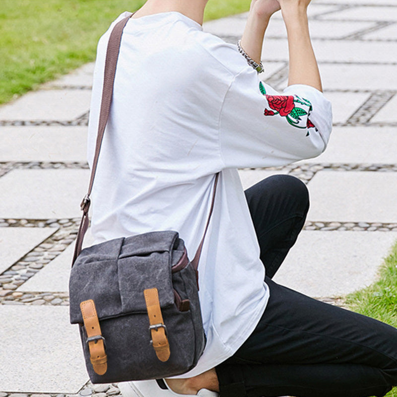 Unisex Waterproof Waxed Canvas DSLR/SLR Bag Case Compact Camera Bag