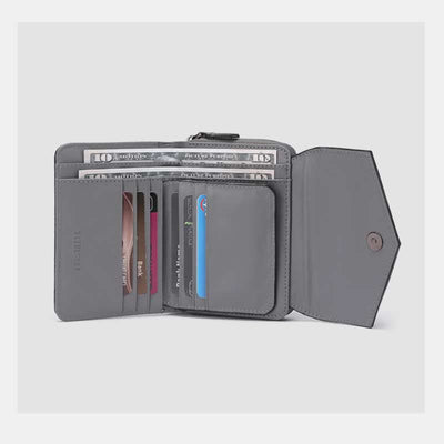 Women Short Bifold Wallet Faux Leather Purse RFID Blocking Card Holder