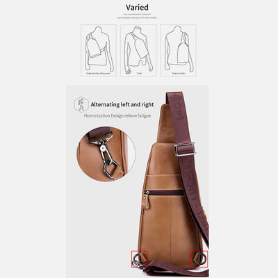 Men's Sling Bag Chest Shoulder Backpack Anti Theft Cross Body Purse